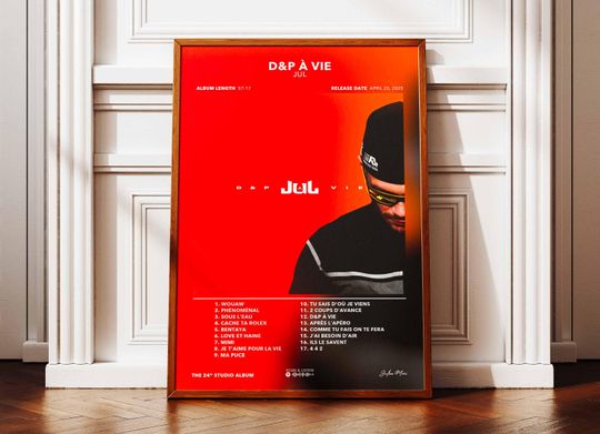 Discover Album Poster D&P  Vie JUL | Poster JUL Album | Rap Poster | Album Wall Art Poster | Music Album Poster | French Rap Poster