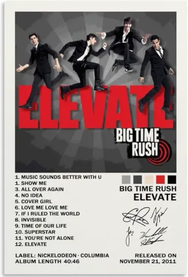 Discover Poster Big Time Rush Elevate Album Cover Poster, gift for fans