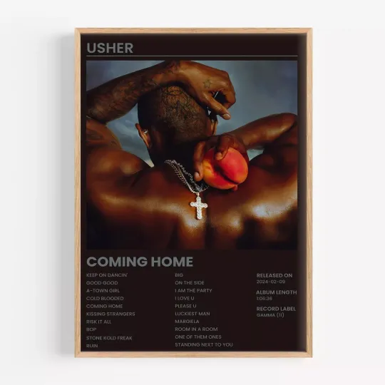 Discover Usher - Coming Home Album Cover Wall Art Poster - 2025 Poster
