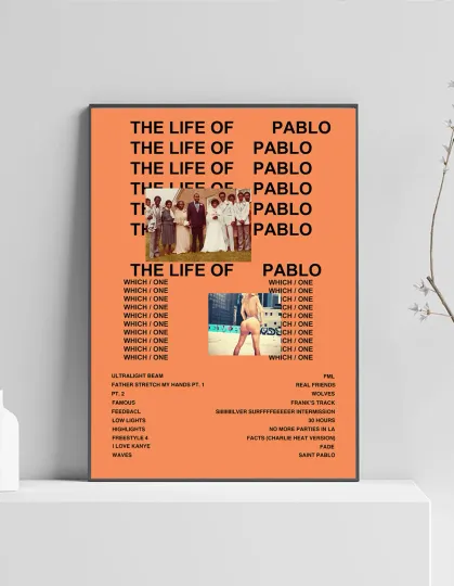 Kanye West The Life Of Pablo Album Premium Music Poster | Artwork Tracklist