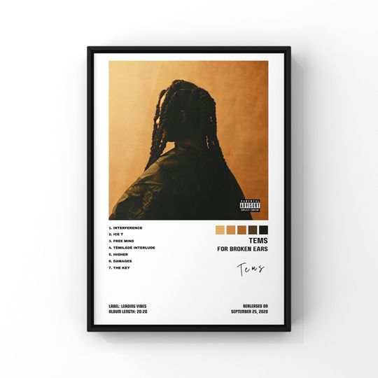 Discover Tems - For Broken Ears Album Poster | Album Cover Poster | Music gift | Music Wall Decor | Artist