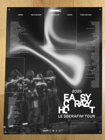 EASY CRAZY HOT Le SSerafim Tour 2025 Poster