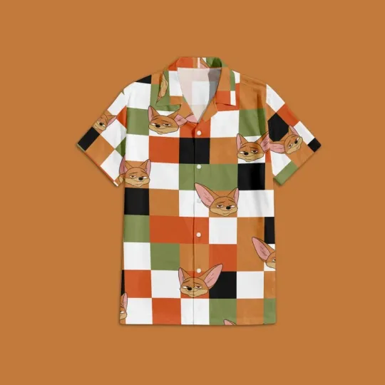 Discover Disney Zootopia Finnick Plaid Hawaiian Shirt
