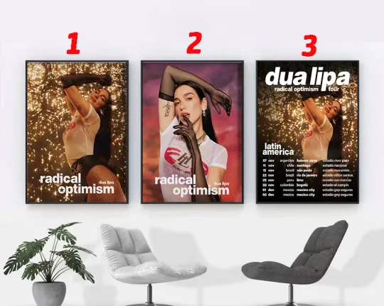 Discover Dua Lipa Radical Optimism Tour 2025 Lights Decorative Poster