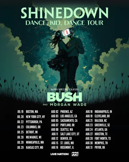 Discover shine down American tour 2025 Poster