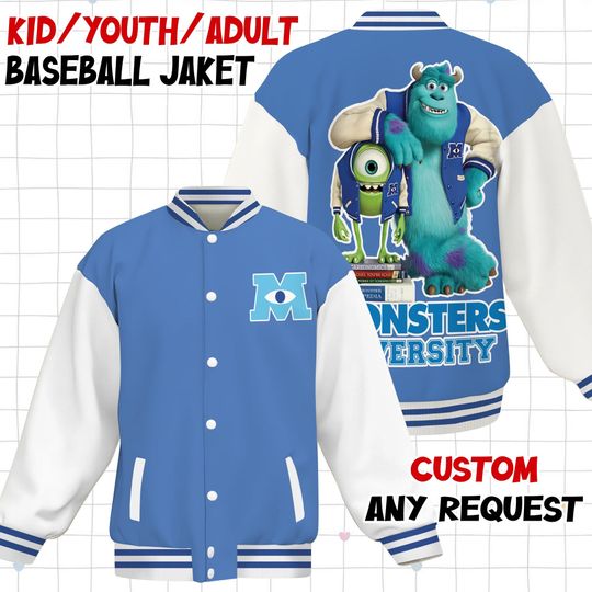Monster University Uniform Varsity Jacket, Baseball Outfit, Disney Jacket, Baseball Team Outfit, Disney Uniform Varsity