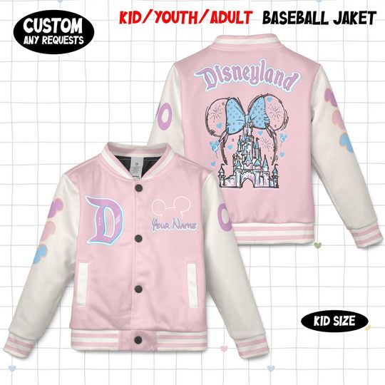 Discover Custom Disneyland Castle University Varsity Jacket, Disney Inc Adult Kid Varsity Jacket, Disney Jacket, Baseball Team Outfit, Disney Varsity