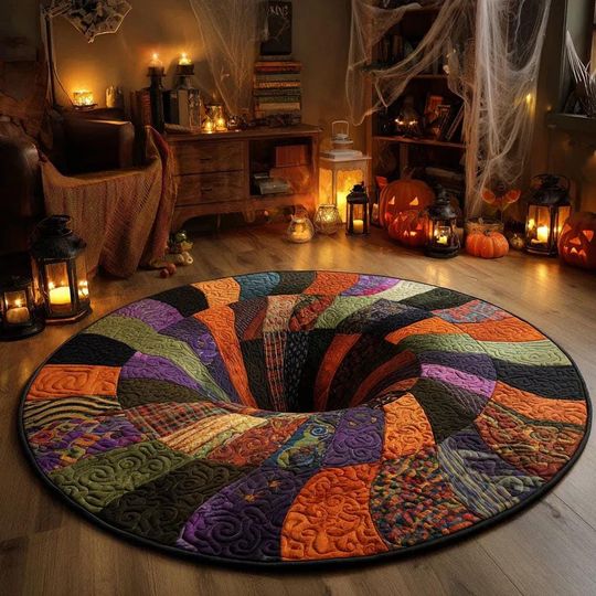 Discover Halloween Quilted Round Mat