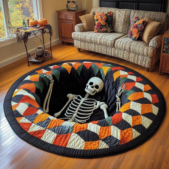 Discover Skeleton Groove Halloween Rug