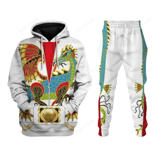 Elvis Presley The Dragon Hoodie Joggers Sets