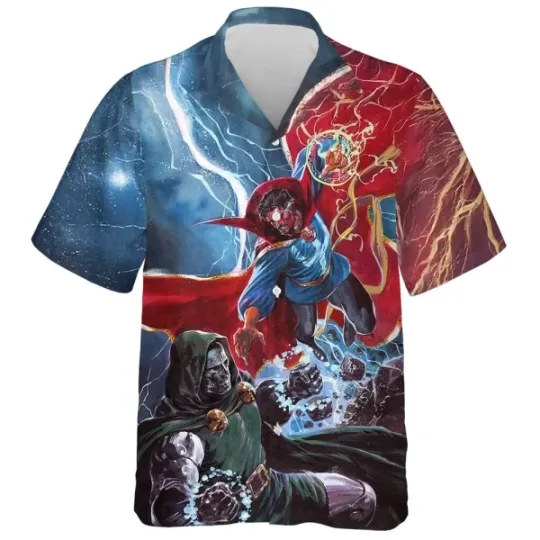 Discover Disney Marvel Doctor Dooom Vs Doctor Strange Hawaiian Shirt