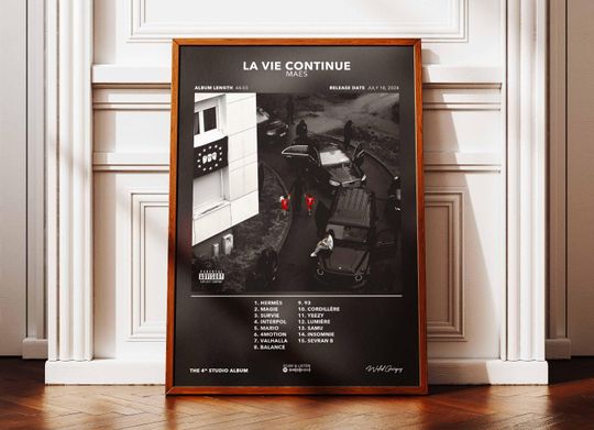 Discover Album Poster La Vie Continue Maes | Poster Maes Album | Rapper Poster | Album Wall Art Poster | Music Album Poster | French Rap Poster