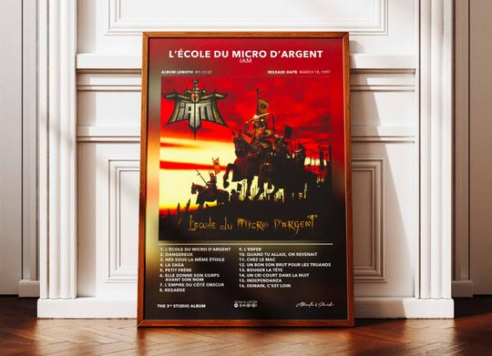 Album Poster The Silver Microphone School IAM | IAM Poster | Rapper Poster | Album Wall Art Poster | Music Album Poster | French Rap Poster
