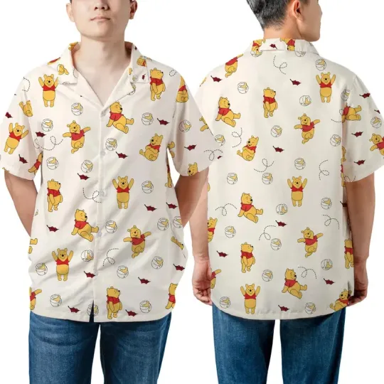 Discover Disney Winnie The Pooh Honey Pot Autumn Leaves Vintage Hawaiian Shirt