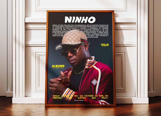 Discover Ninho Poster | Ninho Poster | Rapper Poster | Music Artist Posters | Wall Art Poster | Music Album Poster | French Rap