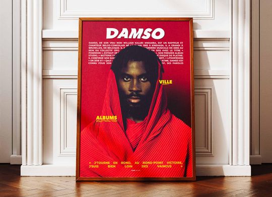 Discover Damso Poster | Damso Poster | Rapper Poster | Music Artist Posters | Wall Art Poster | Music Album Poster | French Rap