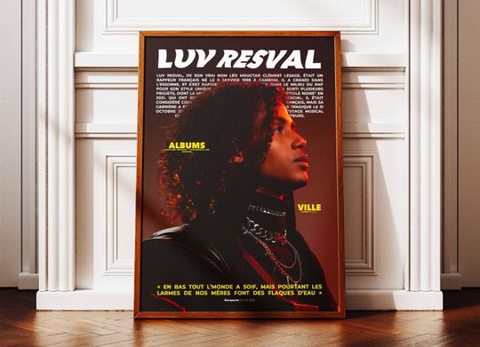 Luv Resval Poster | Luv Resval Poster | Rapper Poster | Music Artist Posters | Wall Art Poster | Music Album Poster | French Rap