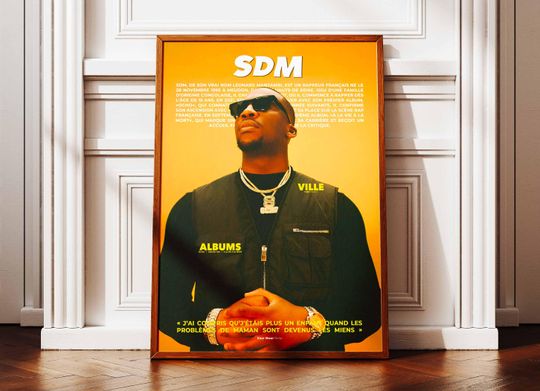 Discover SDM Poster | SDM Poster | Rapper Poster | Music Artist Posters | Wall Art Poster | Music Album Poster | French Rap