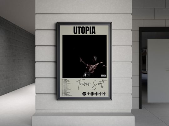 Discover Travis UTOPIA Poster | Album Tracklist Wall Art | Digital Music Print
