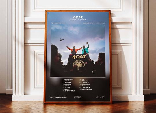Album Poster GOAT Ninho & Niska | Poster Ninho and Niska | Rapper Poster | Album Wall Art Poster | Music Album Poster | Poster French Rap