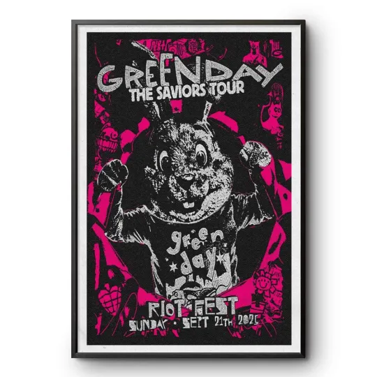 Green Day in Chicago, IL September 21, 2025 Tour Poster