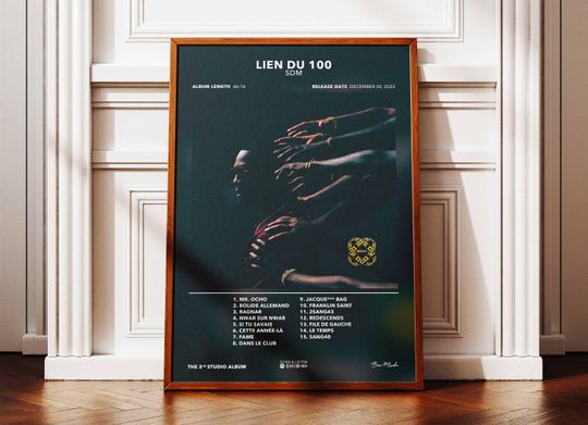 Album Poster Link From The 100 SDM | Poster SDM Album | Rapper Poster | Album Wall Art Poster | Music Album Poster | French Rap Poster