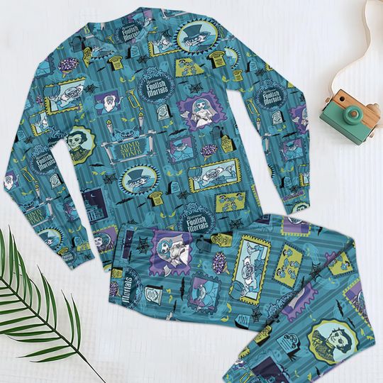 Disney Haunted Mansion Pajamas Set, Foolish Mortals PJs, Spooky Disney Sleepwear, Tomb Sweet Tomb Pajamas, Disneyland Halloween Outfit
