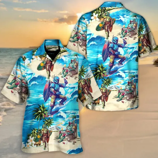 Discover Disney Star Wars Boba Fett Starwars Surfing Hawaiian Shirt Summer Beach Aloha