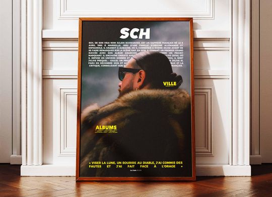 Discover SCH Poster | SCH Poster | SCH Portrait Poster | Music Artist Posters | Jvlivs Album Poster | Music Album Poster | French Rap