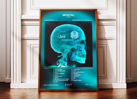 Discover Album Poster Mental PLK | Poster PLK Album | Rapper Poster | Album Wall Art Poster | Music Album Poster | Poster French Rap