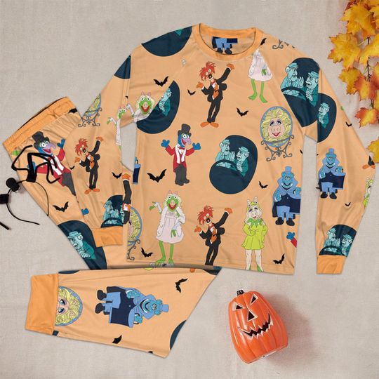 Discover Vintage Muppets Haunted Mansion Pajamas Set, Hitchhiking Ghosts Sleepwear, Halloween Pajamas For Kid Adult, Disney Spooky Family Pajamas