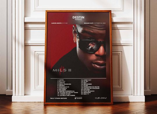 Discover Album Poster MILS 3 Ninho | Poster Ninho Album | Rapper Poster | Album Wall Art Poster | Music Album Poster | Poster French Rap