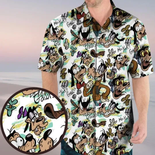 Discover Disney Mickey And Friends Many Faces Of Goofy Cartoon Vacation Hawaiian Shirt