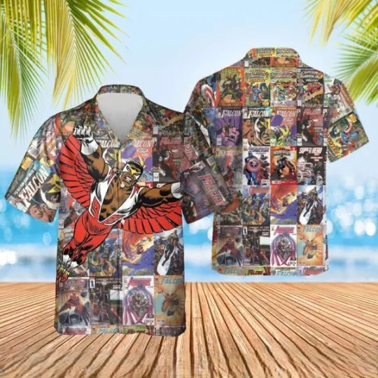 Discover Disney Marvel Falcon Captain America Avengers Super Hero Hawaiian Shirt