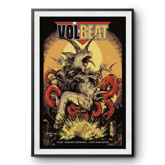 Discover Volbeat in Herning, Denmark Tour September 18, 2025 Poster