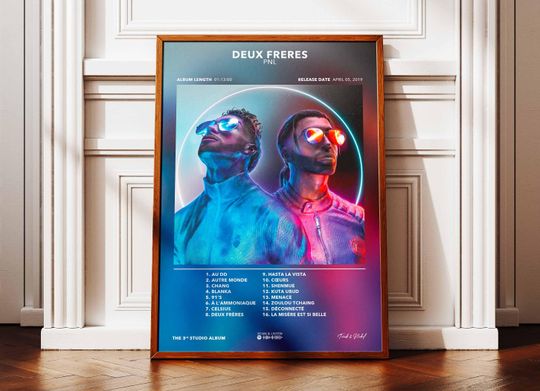 Album Poster Deux Frres PNL | Poster PNL Album | Rapper Poster | Album Wall Art Poster | Music Album Poster | French Rap Poster