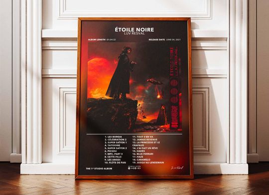 Discover Album Poster toile Noire Luv Resval | Poster Luv Resval | Rapper Poster | Album Wall Art Poster | Music Album Poster | French Rap Poster