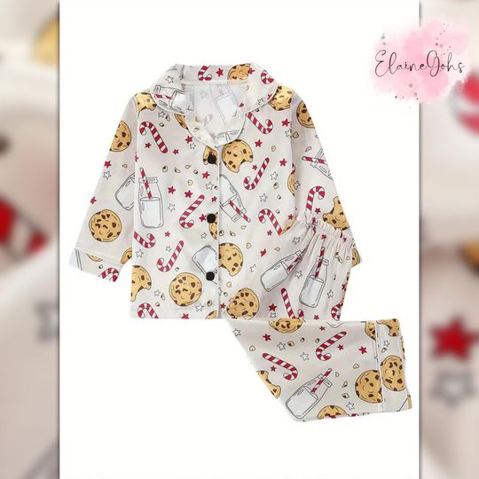 Discover Cookie Christmas Pajama Set, Winter Pajamas Set for Women, Cookie Pattern Pajama Set For Mom, Xmas Matching Pajama Long Set, Xmas Pajamas