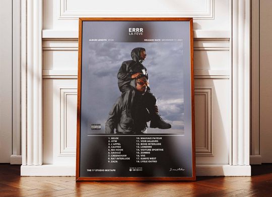 Discover Album Poster ERRR La Fve | Poste La Fve Album | Rapper Poster | Album Wall Art Poster | Music Album Poster | French Rap Poster
