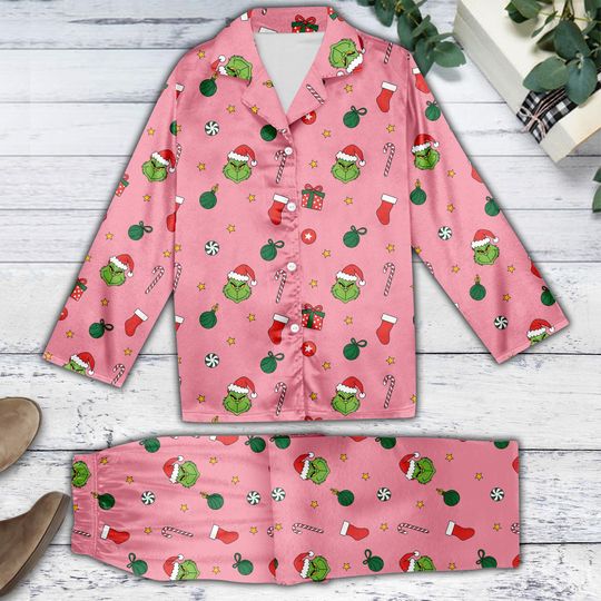 Discover Funny funny character Christmas Pajama Set: Cozy Grin Loungewear