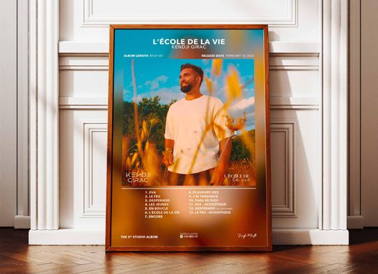 Album Poster The School of Life Kendji Girac | Poster Kendji Girac | Rapper Poster | Album Wall Art Poster | Music Album Poster | Poster Rap