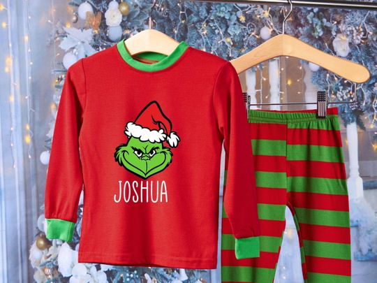 Discover Personalized funny character Christmas Family Pajamas Set