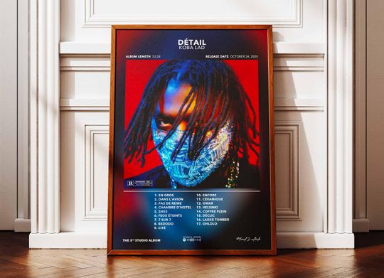 Discover Album Poster Detail Koba LAD | Poster Koba LAD Album | Rapper Poster | Album Wall Art Poster | Music Album Poster | French Rap Poster