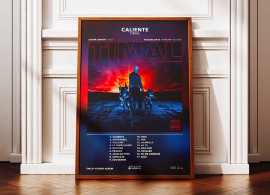 Discover Caliente Timal Album Poster | Timal Album Poster | Rap Poster | Album Wall Art Poster | Music Album Poster | French Rap Poster