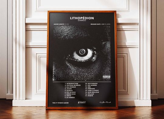 Discover Lithopdion Damso Album Poster | Damso Album Poster | Rap Poster | Album Wall Art Poster | Music Album Poster | French Rap Poster