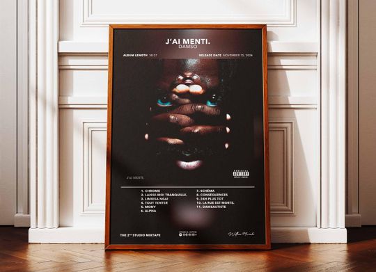 Discover Album Poster I Lied Damso | Poster Damso Album | Rap Poster | Album Wall Art Poster | Music Album Poster | French Rap Poster