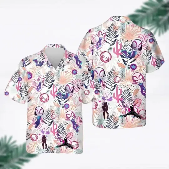Discover Disney Spider Gwen Stacy Marvel Heroes Summer Hawaiian Shirt
