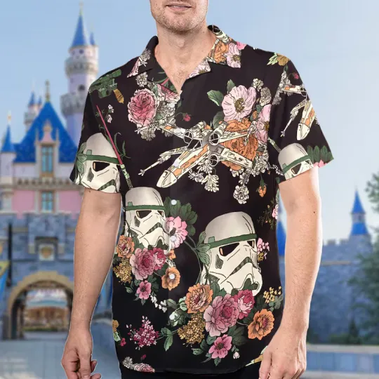 Discover Disney Star Wars Strormtrooper Villain Galaxy Edge Black Hawaiian Shirt