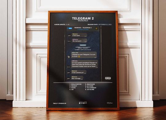 Discover Album Poster Telegram 2 Werenoi | Poster Werenoi Album | Rapper Poster | Album Wall Art Poster | Music Album Poster | French Rap Poster