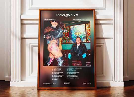 Discover Album Poster Pandemonium Vald | Poster Vald Album | Rapper Poster | Album Wall Art Poster | Music Album Poster | Poster French Rap